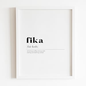 Definición de Fika Arte mural imprimible / Descargable digitalmente