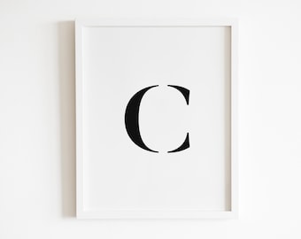 Buchstabe C Typografie Print | Moderne Alphabet Wandkunst | Sofortiger digitaler Download