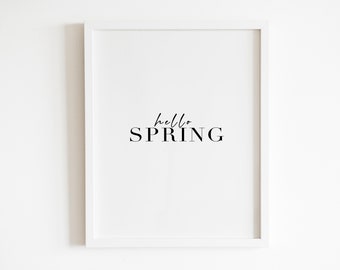 Hello Spring Wall Art | Printable Digital Download | Seasonal Home Decor