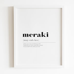 Meraki definition Wall art Printable | DIGITAL Downloadable