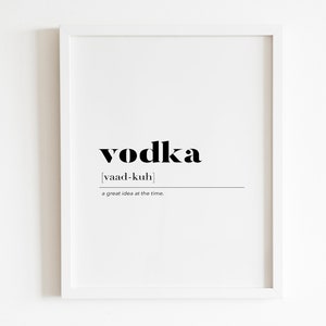 Vodka definition Wall art Printable | DIGITAL Downloadable