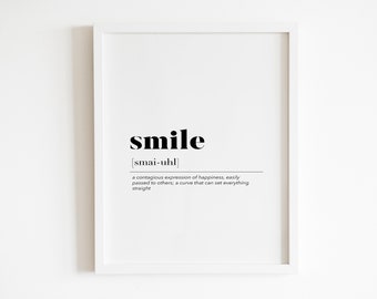 Smile definition Wall art Printable | DIGITAL Downloadable