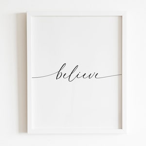 Believe Wall art Printable | DIGITAL Downloadable