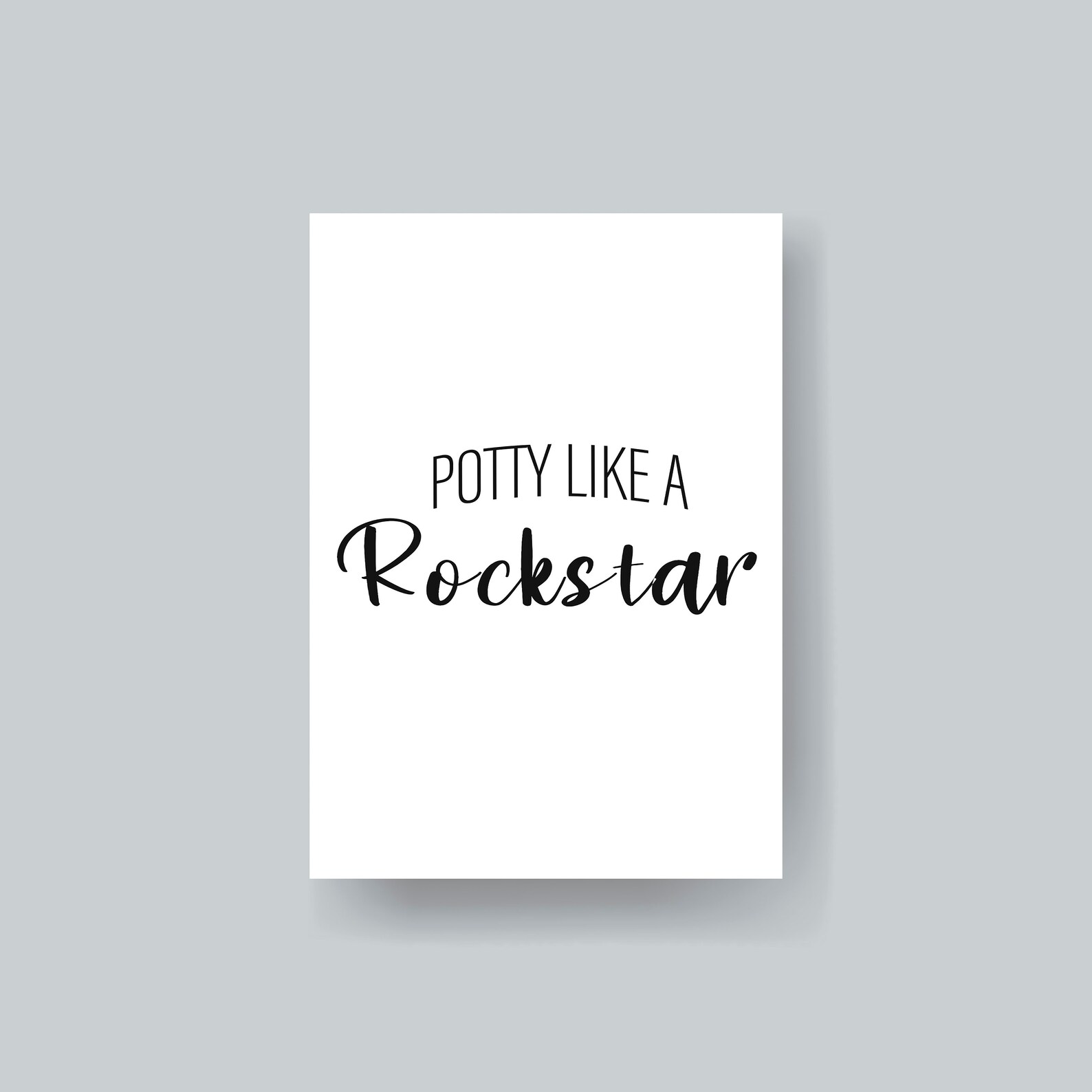 Potty Like a Rockstar Printable Wall Arttypography - Etsy