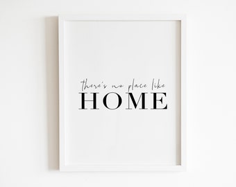 There’s No Place Like Home Printable | Cozy Quote Wall Art | Entryway & Living Room Decor