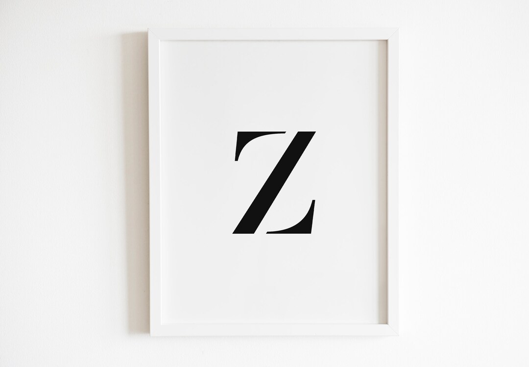 Letter Z Wall Art Printable DIGITAL Downloadable Etsy