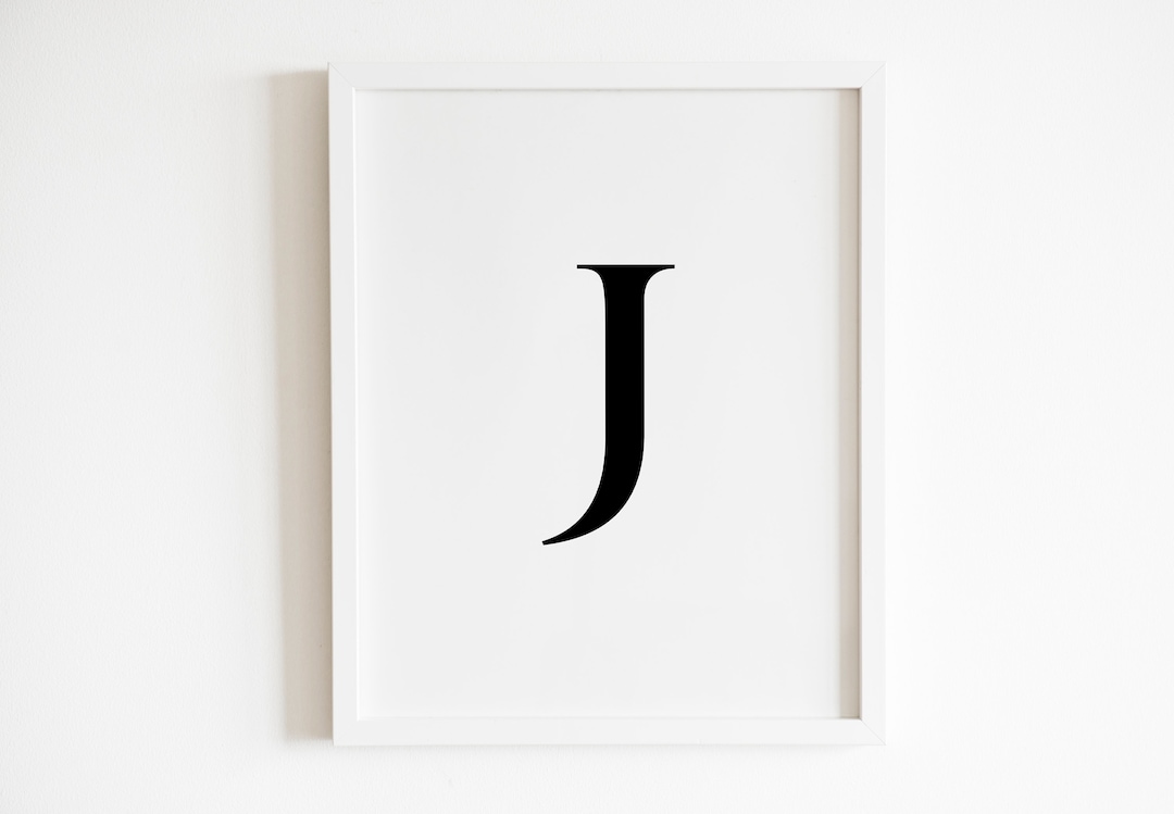 Letter J Wall Art Printable DIGITAL Downloadable Etsy