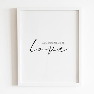 All you need is LOVE Wall art Printable | DIGITAL Downloadable