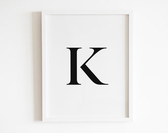 Letter K Wall art Printable | DIGITAL Downloadable