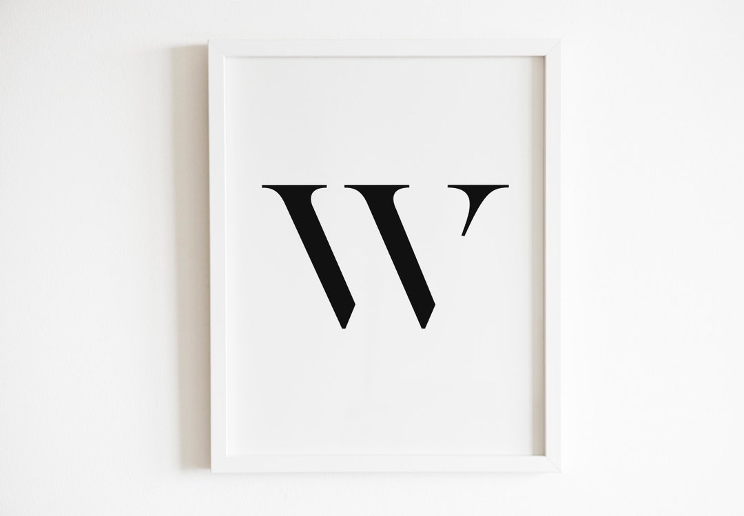 Letter W Wall Art Printable DIGITAL Downloadable Etsy