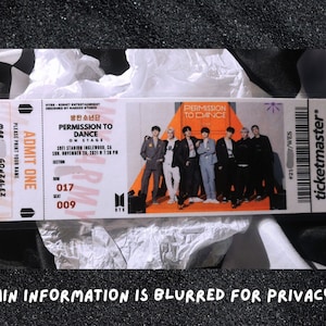 Custom BTS Memorabilia Tour Tickets