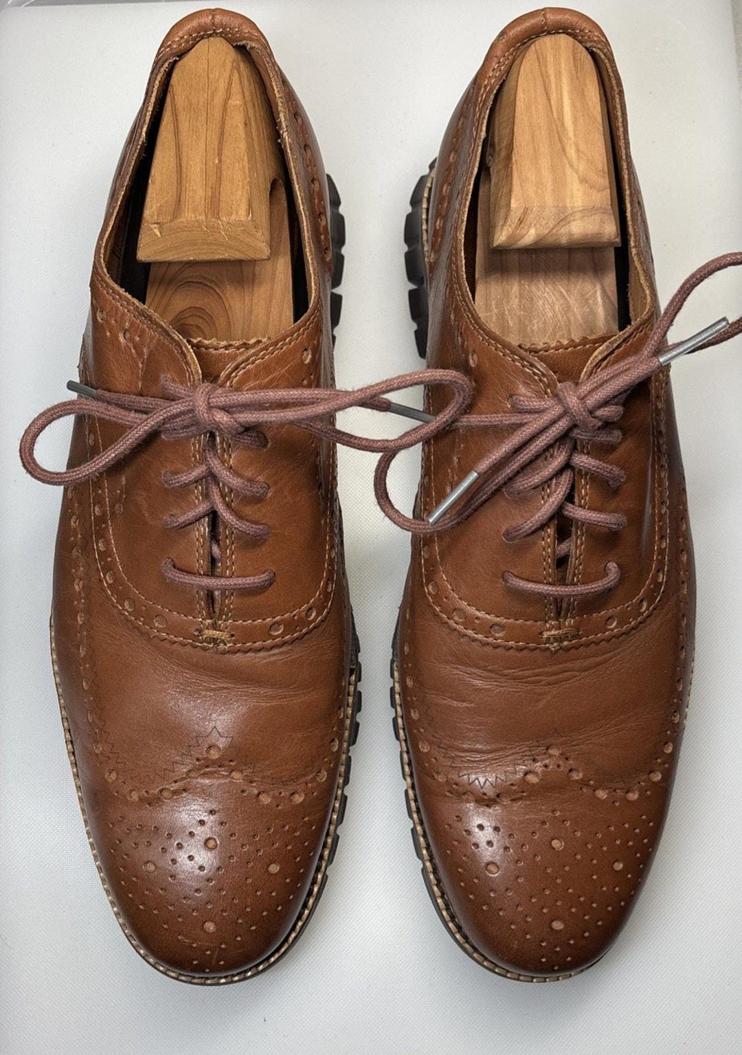 Cole Haan ZERØGRAND Remastered Wingtip Oxford British Tan/java 11.5 R ...