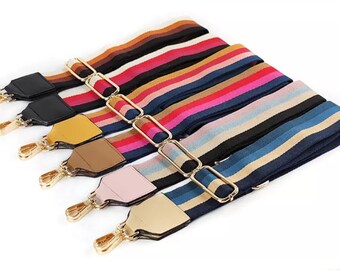 5CM Width, 80-120 CM Long Adjustable Trendy Stripes Strap For Purses/Bags Nylon and Vegan Leather