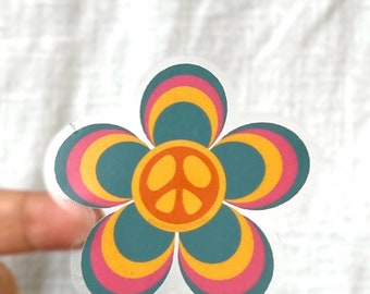 Pegatina con el símbolo de la paz vintage, 3 x 3 pulgadas