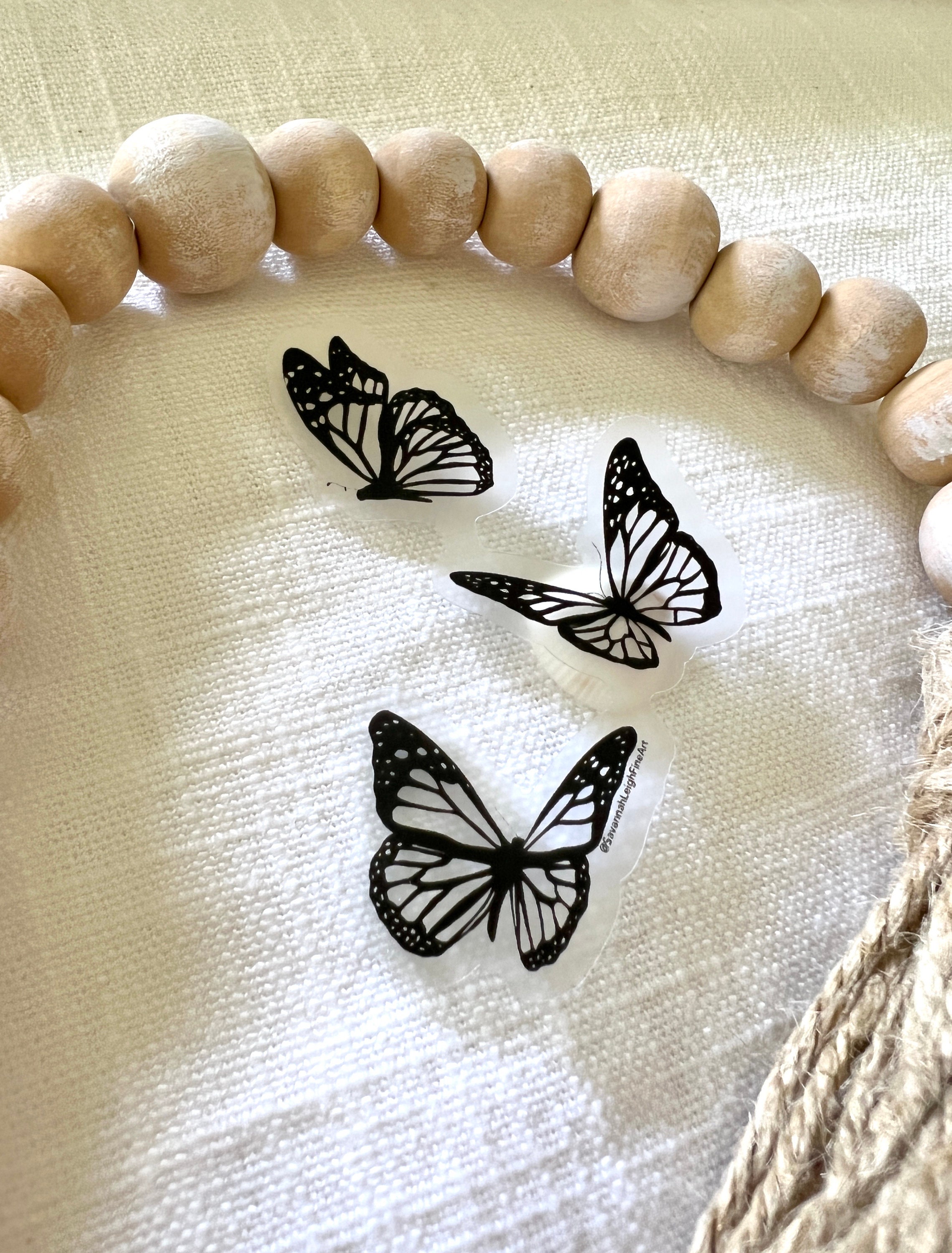 Clear Butterfly Sticker | Vinyl Sticker | Weatherproof/decal ...