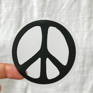 autocollant transparent signe de paix | Autocollant en vinyle | Résistant aux intempéries/Autocollant | Imperméable | autocollant signe de paix | autocollant bouteille d'eau | Sticker bohème