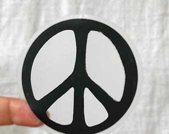 Clear Peace Sign Sticker | Vinyl Sticker | Weatherproof/Decal | Waterproof | Peace Sign Sticker | Water Bottle Sticker | Boho Sticker