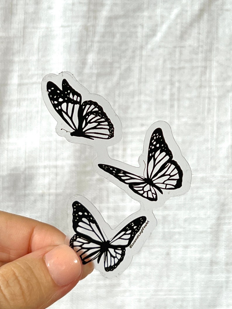 Clear Butterfly Sticker | Vinyl Sticker | Weatherproof/decal ...