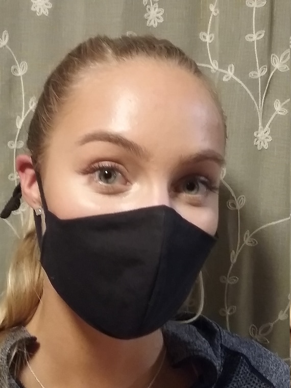 Adjustable Black Face Mask / Filter Pocket Option Nose Wire Etsy