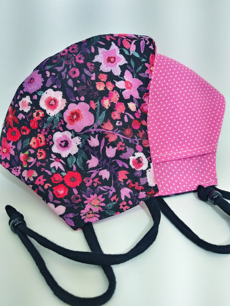 Cloth Face Mask | Filter Pocket | Nose wire | Adult Purple Black Blue Pink Blk w Pnk Flowers