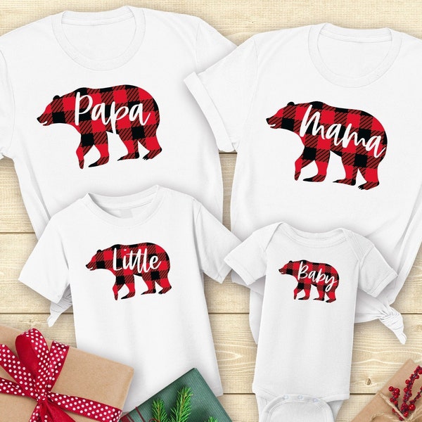 Mama Bear, Papa Bear, Little Bear, Baby Bear, Matching Christmas Shirts, Family Christmas Shirts, Christmas Pajamas, Bear Family Shirts