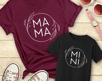 Mama Shirt, Mini Shirt, Mama Mini Shirts, Mommy and Me Shirts, Matching Family Outfits, Matching Shirts, Mom Baby Set
