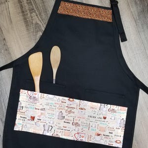 Coffee Apron, Kitchen Apron, Chef&#39;s Apron, Customizable Apron, Gift for Cook, Kiss the Cook, Bridal Shower Gift