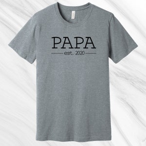 Papa Shirt, Papa Established, Pregnancy Announcement for Papa, Father's ...