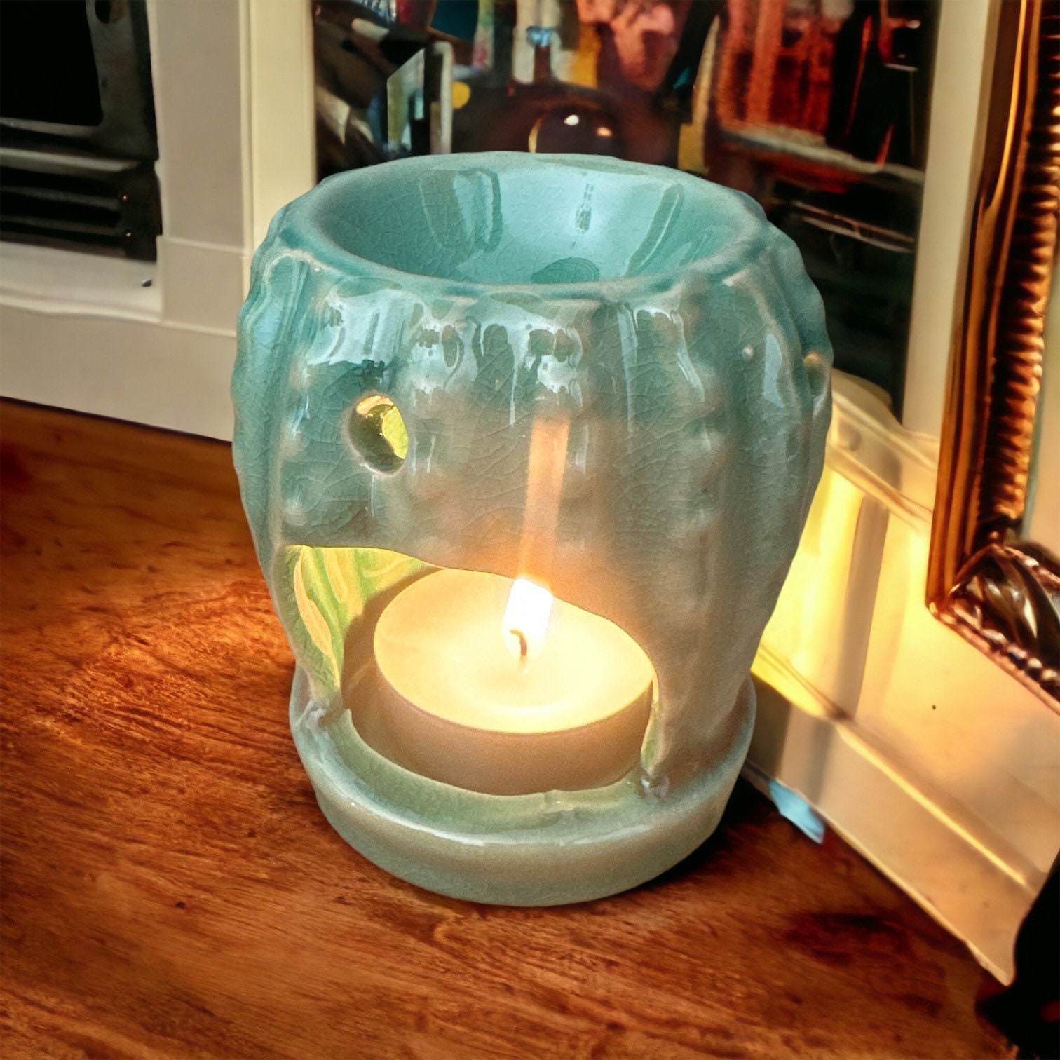 Lampe de chauffe-bougie, réchauffeur de cire de bougie de fleur en cristal  avec variateur, réglable en chaleur, minuterie