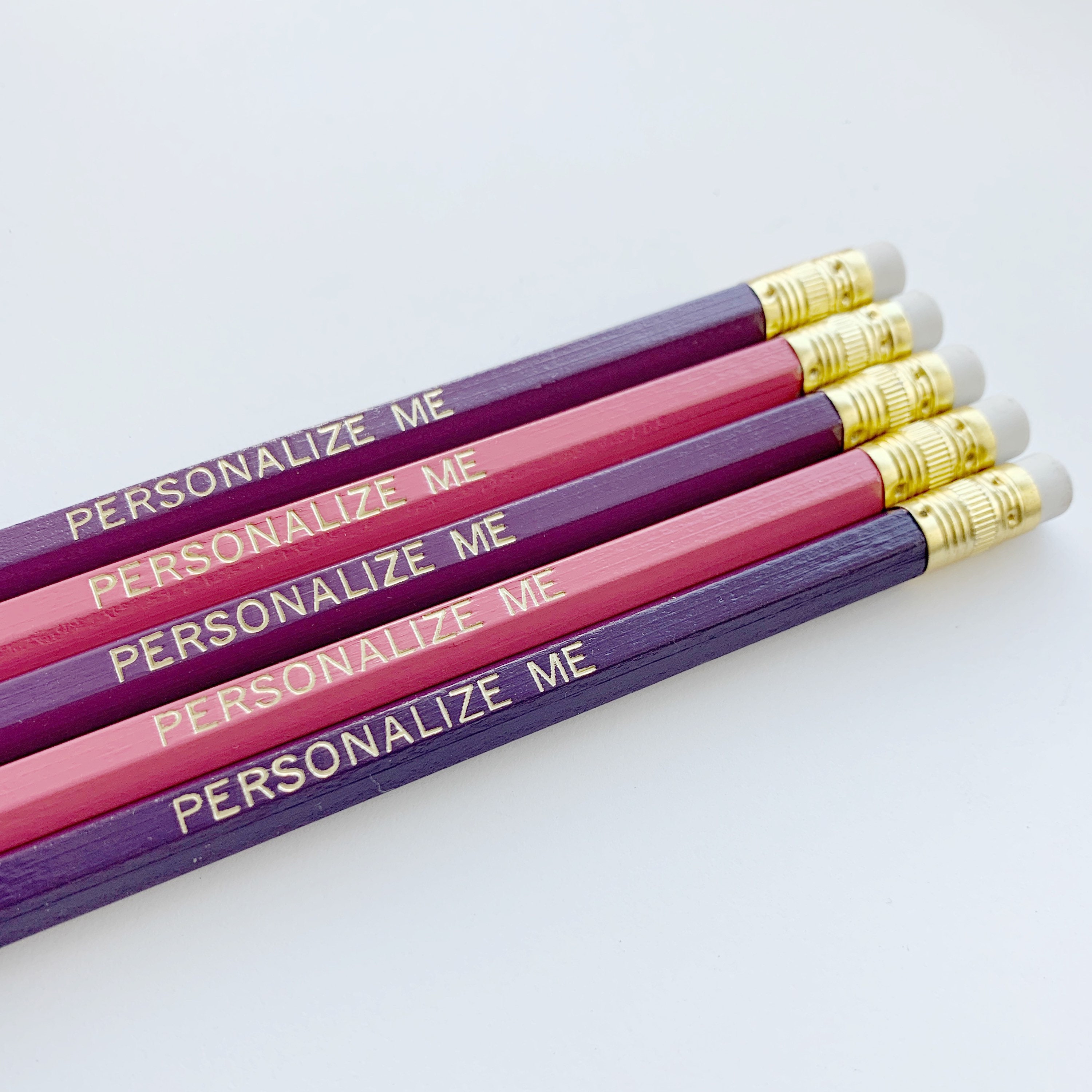 12 Hexagon "Regular Pink" Personalized Pencils 12 Hexagon "Regular Pink" Personalized Pencils