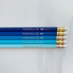 Ombre Blue | Custom Personalized Pencils | Valentines | Personalized Teacher Student Homeschooling Gift