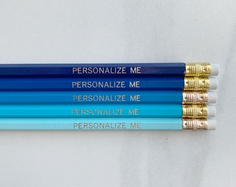 Ombre Blue | Custom Personalized Pencils | Valentines | Personalized Teacher Student Homeschooling Gift