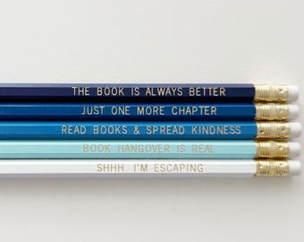 Buchliebhaber-Bleistift-Set | Bücherwurm | Weihnachtsgeschenk