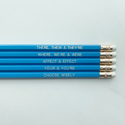 Grammar Police Pencils Funny Custom Christmas Teacher Gift Etsy
