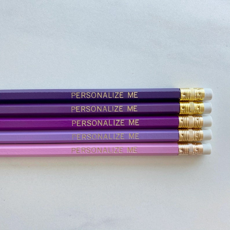 Purple Hues Custom Personalized Pencils Valentines Personalized Teacher Student Homeschooling Gift image 1