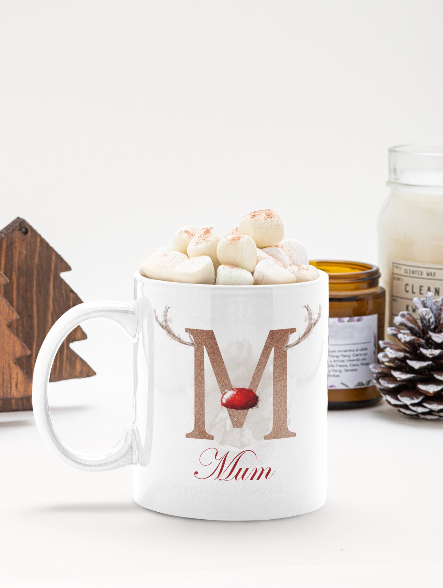 Personalised Reindeer Mug and Coaster Set Etsy