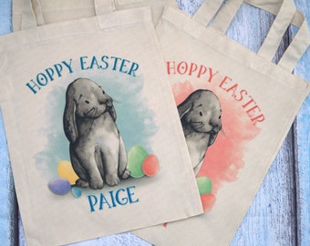 Personalised Easter Tote, Easter Egg Hunt, Easter Basket Style Bag