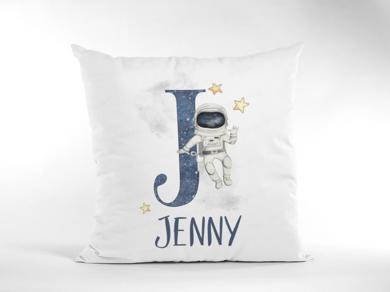 Children/'s Space Gift Alphabet Astronaut Pillow Personalised Space Girl Cushion