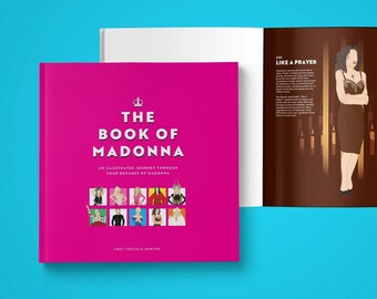 Madonna Illustrated Book - Minimalist Pop Art Gift / Queen of Pop / Madge / Celebration Tour