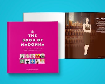 Madonna Illustrated Book - Minimalist Pop Art Gift / Queen of Pop / Madge / Celebration Tour