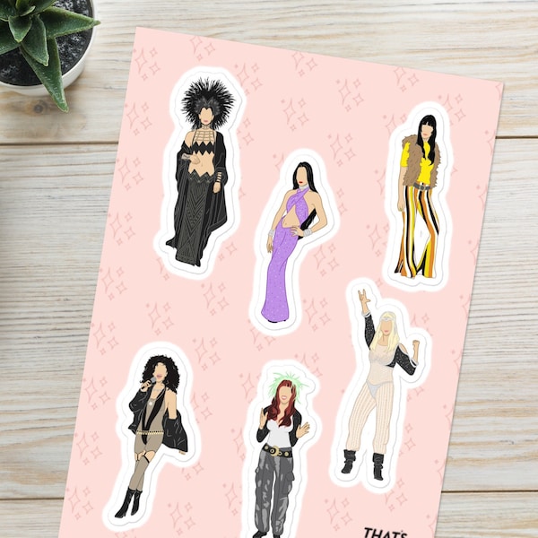 Cher Sticker Sheet - Cher Stickers Pop Icon - LGBTQ Pride Gay Icon