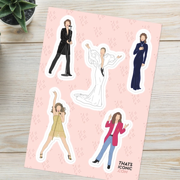 Céline Dion Sticker sheet - Illustrated Minimalist French Canadian Icon - Celine Fan Gift