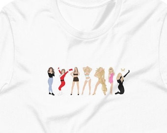 Mariah Carey Illustrated Eras Short-Sleeve Unisex T-Shirt - MC30 Lambily Lambs Mariah Fan Gift