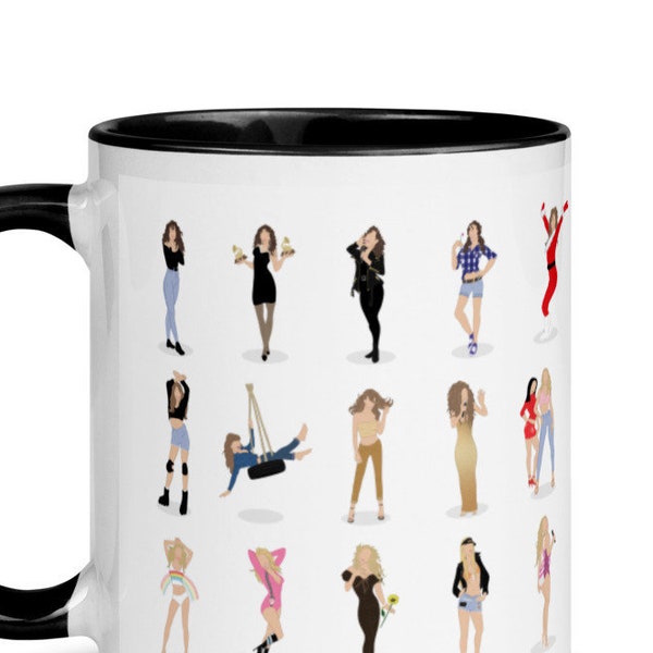 Mariah Carey Ilustrado MC30 Taza con Color Inside - Arte Minimalista - Pop Art