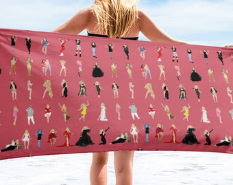 Mariah Carey Illustrated Beach Towel - Lambily Lambs LGTBQ Pride Summer Mariah Fan Gift