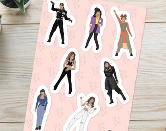 Janet Jackson Sticker sheet - Illustrated JanFam Gift