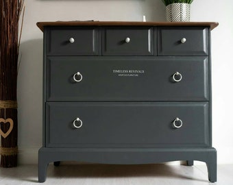 Dark Grey Chest of Drawers. Small Vintage Chest of Drawers. Upcycled Chest of Drawers. Modern Chest of Drawers. Solid Wood Sideboard Etsy