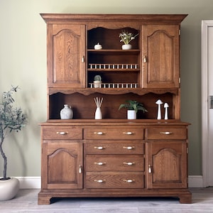 Refurbished Solid Oak Dresser Hutch | Vintage Welsh Dresser | Rustic  Farmhouse Storage Cabinet | Hand-restored Sideboard - Etsy