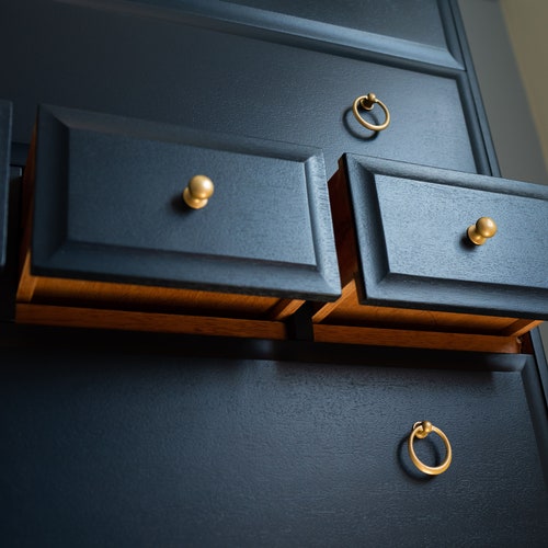 Tall Navy Blue Drawers Refurbished Painted Chest of Drawers. Etsy