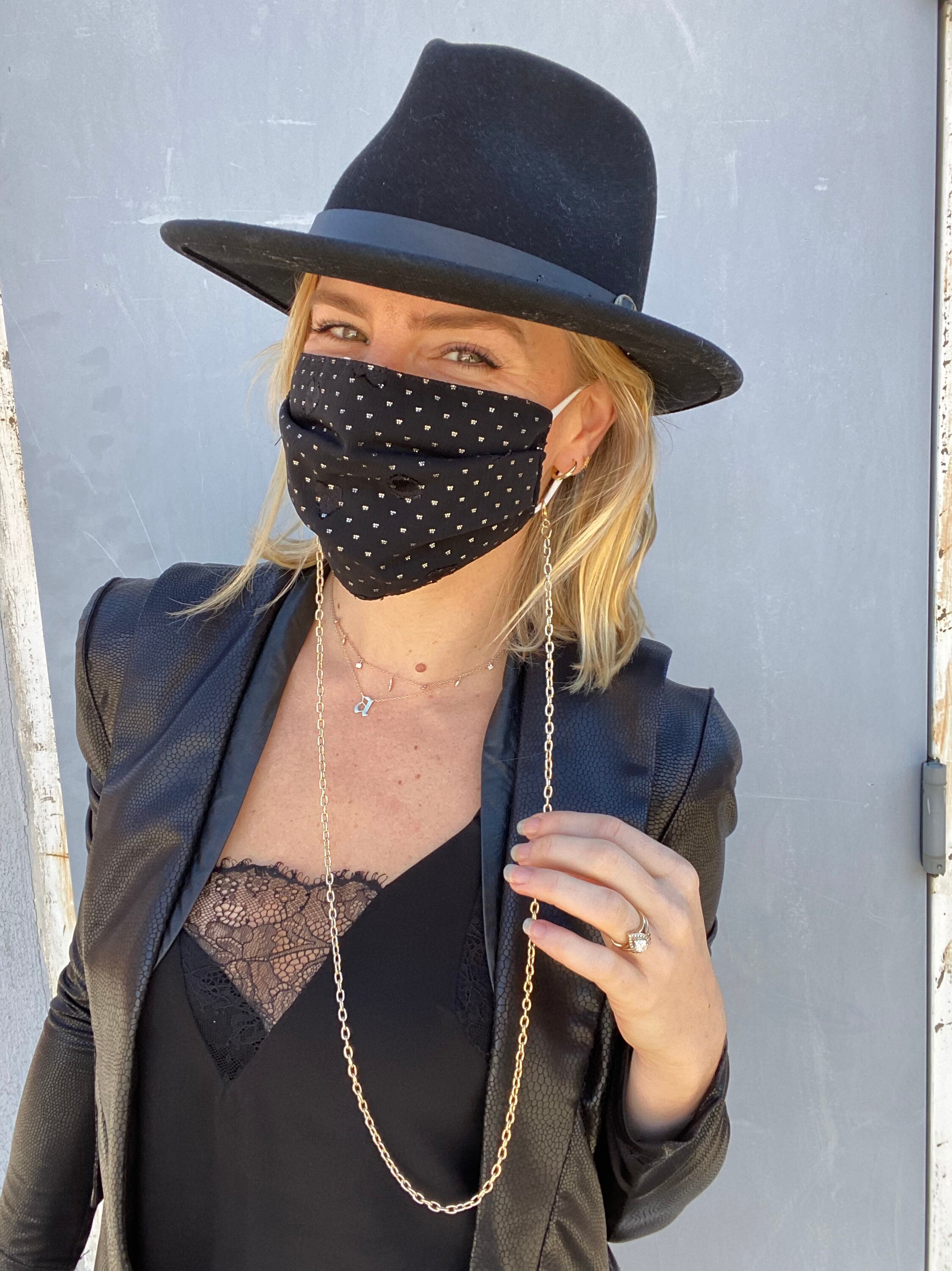 Lightweight Gold mask chain with small clasp Etsy